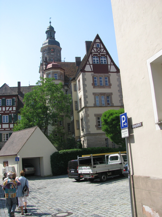 malerisce Fachwerkhäuser mit Türmchen